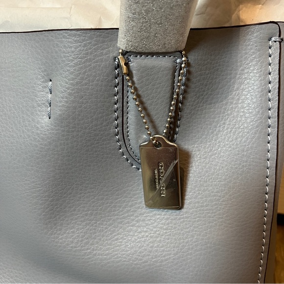 NWT Coach Derby Tote Soft Leather in Mist Blue - Picture 9 of 16
